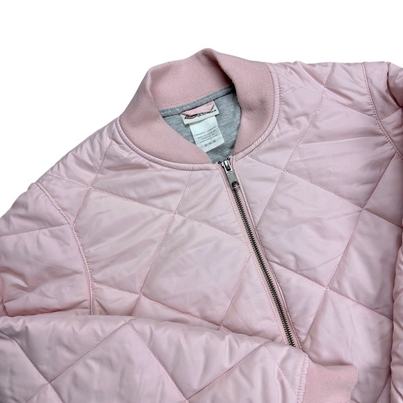 Dickies Women's‎ Quilted Puffer Bomber Jacket Coat Pale Pink Size Medium - Picture 4 of 13